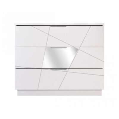 Commode Nilam, Commode polyvalente, Commode de chambre, Meuble avec tiroirs, Made in Italy, 104x45 h85 cm, Blanc