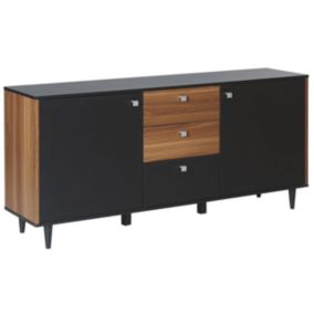 Commode noire et bois foncé KURO