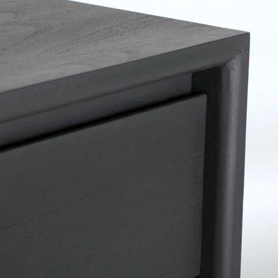 Commode nordique bois mindi noire et brune style contemporain 90 x 40 x ...