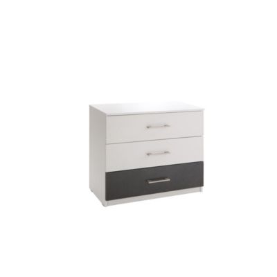 Commode RENATO coloris blanc  3 tiroirs