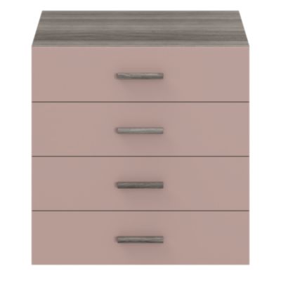 Commode rose taupe et effet chêne grisé avec 4 tiroirs GoodHome Atomia ...