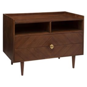 Commode Roxas 2 tiroirs en Acacia - Marron