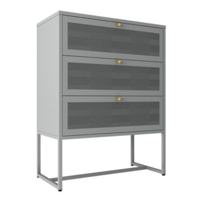 Commode Sund acier 105 x 80 x 40 cm gris en.casa