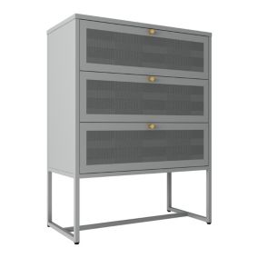 Commode Sund acier 105 x 80 x 40 cm gris en.casa