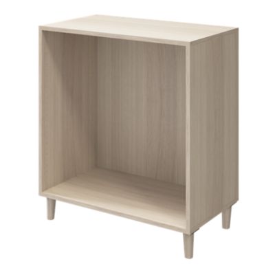 Commode sur pieds blanche et effet chêne 4 tiroirs GoodHome Atomia H. 86 x L. 75 x P. 45 cm