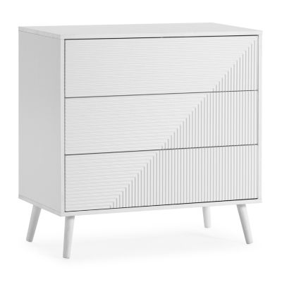 Commode Telmo 3 tiroirs couleur Blanc