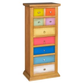 Commode à Tiroirs Arlequin, Multicouleur, Bois, 53x31x126 cm, EPIKASA