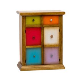Commode à Tiroirs Arlequin, Multicouleur, Bois, 63x37x79 cm, EPIKASA