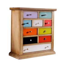 Commode à Tiroirs Arlequin, Multicouleur, Bois, 86x40x94 cm, EPIKASA
