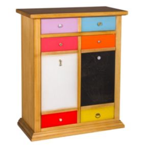 Commode à Tiroirs Arlequin, Multicouleur, Bois, 88x41x108 cm, EPIKASA