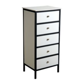 Commode tiroirs en bois et métal 5 tiroirs