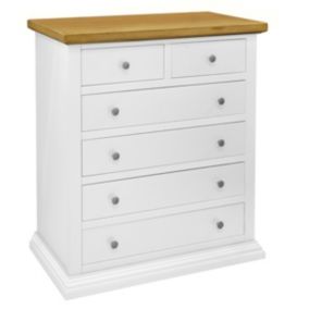 Commode à Tiroirs Franca, Blanc, Bois, 86x40x94 cm, EPIKASA