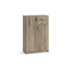 Commode  TOLLY 2 portes, 2 tiroirs, 110cm coloris chêne sonoma