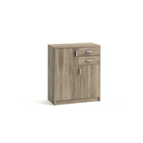 Commode  TOLLY 2 portes, 2 tiroirs, 85cm coloris chêne sonoma