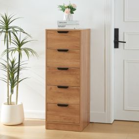 Commode Varkaus 108 x 40 x 40 cm effet chêne en.casa