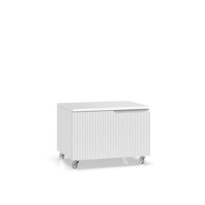 Commode VENERE blanc mat avec roues