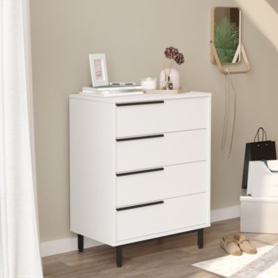Commode Vesanto 95 x 75 x 45 cm blanc noir en.casa