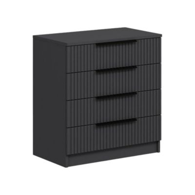 Commode Vicente, Commode polyvalente, Commode de chambre, Meuble avec tiroirs, 72x42 h77 cm, Anthracite