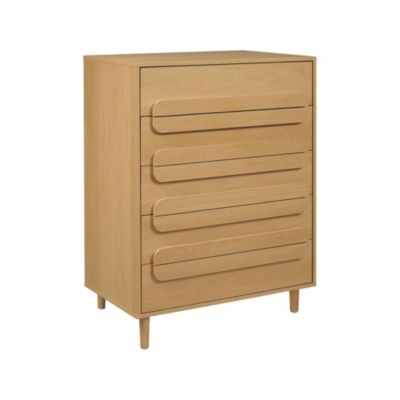 Commode vintage décor bois de chêne 5 tiroirs - L 80 x P 40 x H 113cm - Juliana