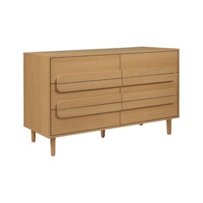Commode vintage décor bois de chêne 6 tiroirs - L 120 x P 40 x H 75cm - Juliana