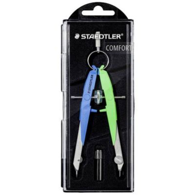 Compas géométrique Staedtler Mars Comfort 556 00-N1 Neon Edition - 154 mm, bleu/vert