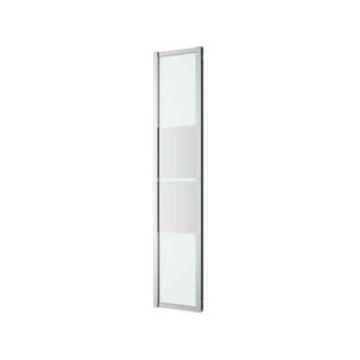 Complément d'ouverture l.40 x H.195 cm, bandes miroir, profilés alu chrome, GoodHome Ledava