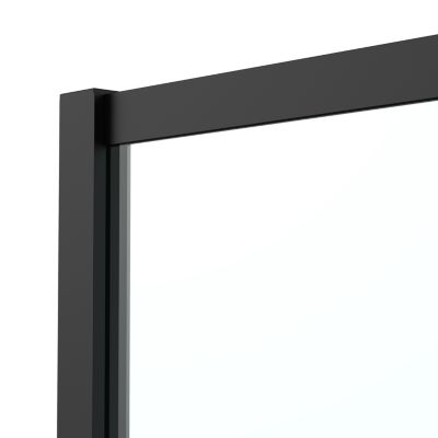 Complément d'ouverture l.40 x H.195 cm, verre transparent, profilés aluminium noir, GoodHome Ledava