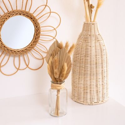 Compo fleurs séchées "Sea view" verre H28cm - ATMOSPHERA CREATEUR D'INTERIEUR