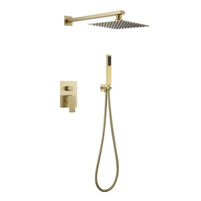 COMPOSITION DE DOUCHE ENCASTRÉE SC23 EN LAITON DORÉ BROSSÉ COLLECTION SCAMANDRE