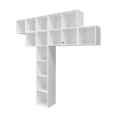 Composition de rangement mural blanc GoodHome Atomia H. 225 x L. 225 x P. 37 cm