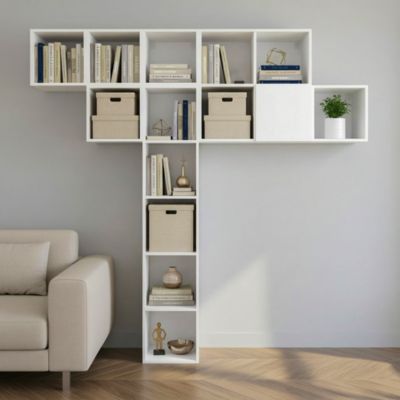 Composition de rangement mural blanc GoodHome Atomia H. 225 x L. 225 x P. 37 cm