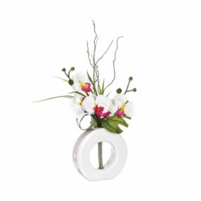 Composition florale vase  - Hauteur 44 cm - Orchidée