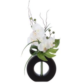 Composition florale vase  - Hauteur 44 cm - Orchidée