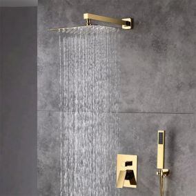 Composition mitigeur de douche encastrée murale doré brossé, Alcor