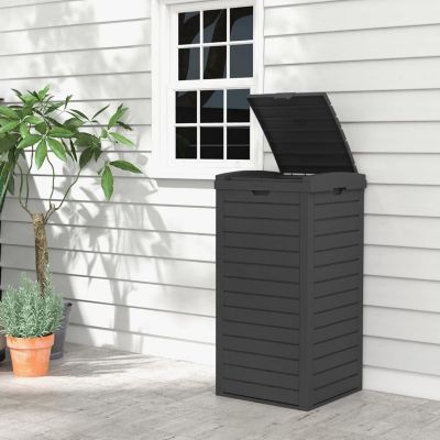 Composteur 118L,Poubelle d'Extérieur avec Couvercle et Bac d'égouttement Extractible,pour Terrasse/Cour Arrière/Terrasse,Marron