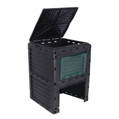Composteur, bac, poubelle à compost de jardin - 300 L - Noir et Vert - Linxor