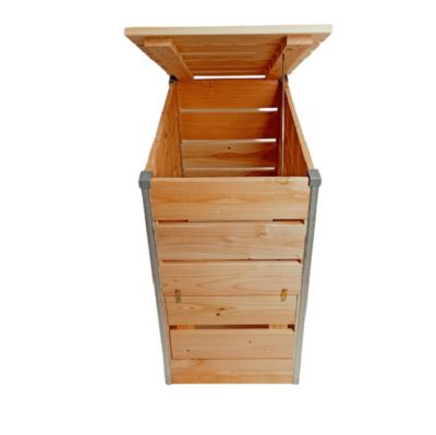 Composteur bois 246L STEEL L80xl45x82 cm, Ep 19mm