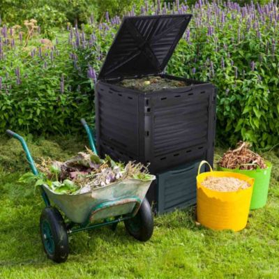 Composteur de jardin 300 L - 83 x 61 x 61 cm en plastique, Polypropylène