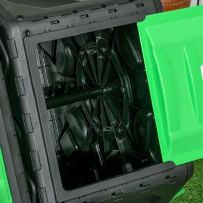 Composteur de jardin - bac à compost pour déchets - rotatif 360 degrés - double chambre 130 L - acier PP vert noir