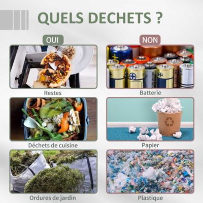 Composteur de jardin - bac à compost pour déchets - rotatif 360 degrés - double chambre 160 L - acier PP noir