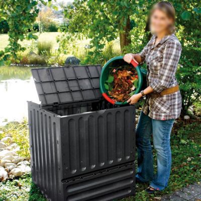 Composteur de jardin Noir 800 L - composteurs - composteurs - Home & Living