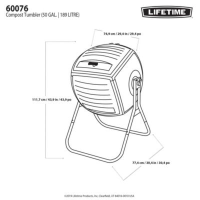 Compost bin Lifetime Rotation 189 L 75 x 81 x 113 cm