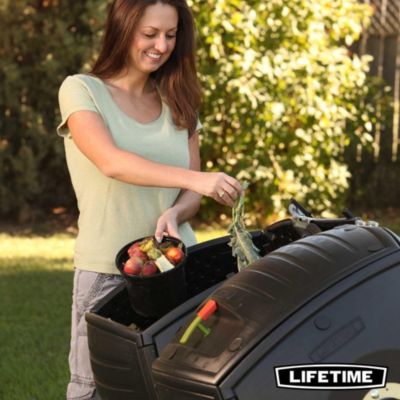 Composteur Lifetime 380L noir H.111 x l.144 cm