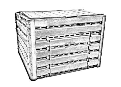 Composteur plastique effet bois 400 L Verve