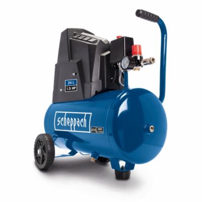 Compresseur à air SCHEPPACH HC30ox, 1100 W, Admission d'air 200 l/min, Cuve 24L, 8 bar, sans huile, raccord rapide