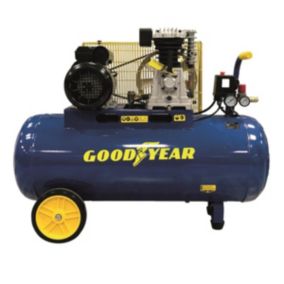 Compresseur d'air 10 bars 100L à Courroie 3CV 2250W Débit air 350L/min Gy3100B GOODYEAR