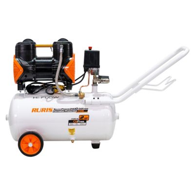 Compresseur d'air sans huile RURIS Silent Power 2400 Oil Free 1500 W, cuve 24 L, 8 bar, debit 236 l/min, atelier et bricolage