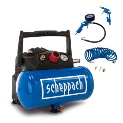 Compresseur d'air SCHEPPACH HC06 1200W 8bar Débit 192L/min Sans huile Mobile et compact