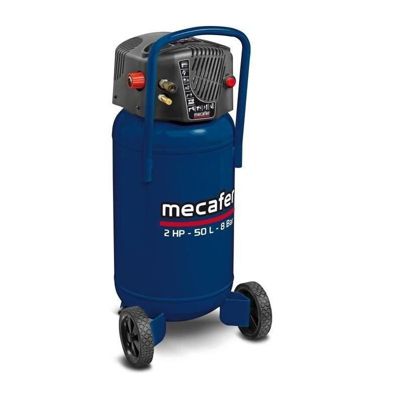 Compresseur vertical - MECAFER - 425790 - 50 L - Bleu coaxial - Sans huile