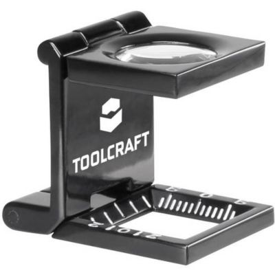 Compte-fils de précision 10x TOOLCRAFT 1505088, loupe pliable 14 mm, graduations mm/pouces, 1 pièce